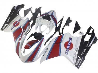 Buy 2007-2014 White Red Blue Glossy Black Martini Ducati 1098 Motorcycle Fairings UK