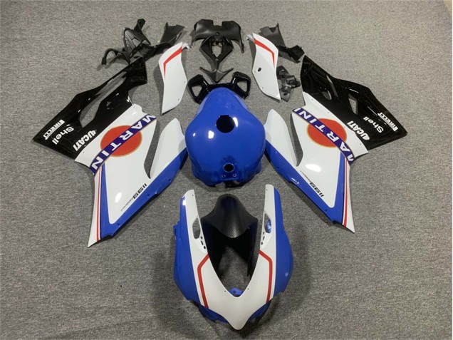 2011-2014 White Blue Glossy Black Martini Ducati Panigale 899/1199 Motorcycle Fairings UK