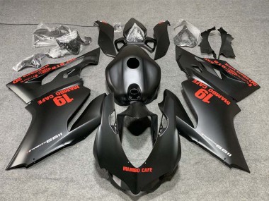 Buy 2011-2014 Matte Black with Red Decals Mambo Cafe 19 Ducati 1199 Motorcycle Fairings UK