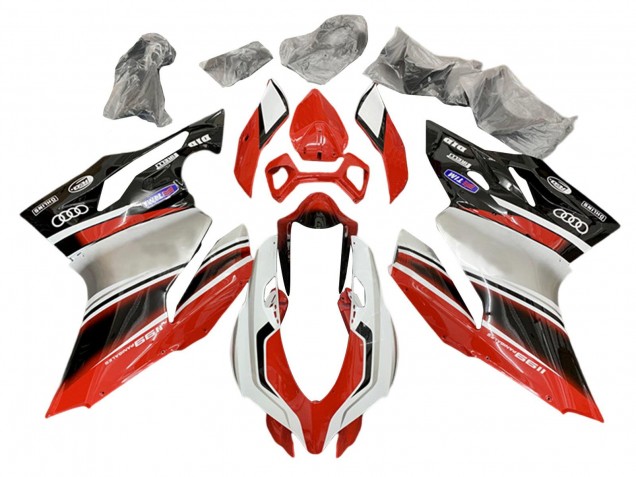 2011-2014 Silver Red Glossy Black Ducati 1199 Motorcycle Fairings UK