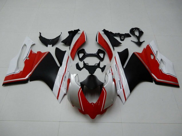 2011-2014 White Red Matte Black Ducati 1199 Motorcycle Fairings UK