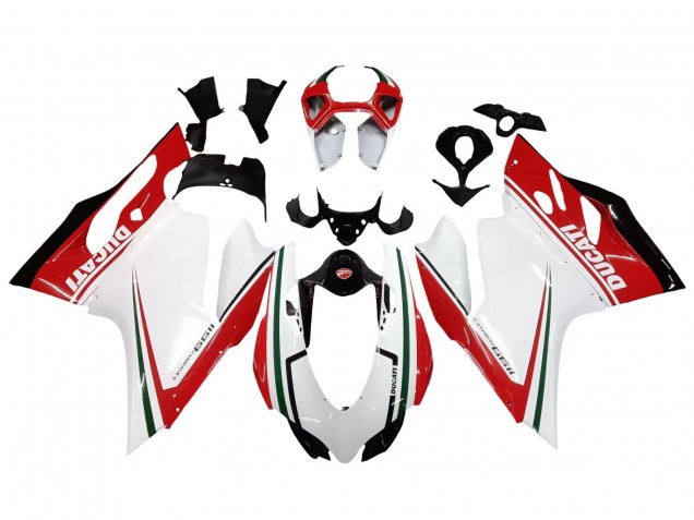 2011-2014 White Red Green Glossy Black Ducati 1199 Motorcycle Fairings UK