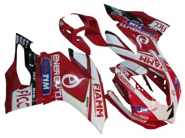 Buy 2011-2014 White Red Glossy Black Fiamm 7 Ducati 1199 Motorcycle Fairings UK