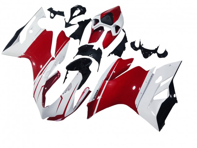 2011-2014 White Red Glossy Black Ducati 1199 Motorcycle Fairings UK