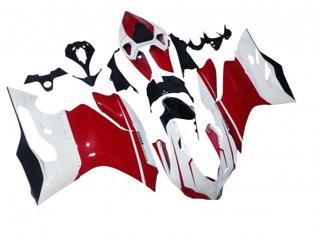 2011-2014 White Red Glossy Black Ducati 1199 Motorcycle Fairings UK