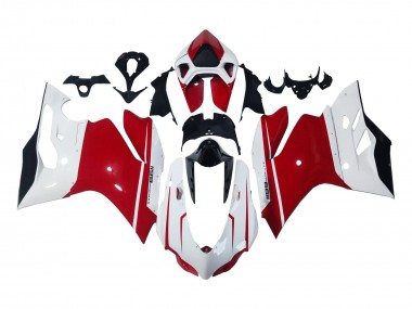 Buy 2011-2014 White Red Glossy Black Ducati 1199 Motorcycle Fairings UK