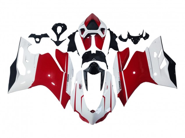 2011-2014 White Red Glossy Black Ducati 1199 Motorcycle Fairings UK
