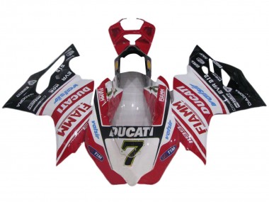 Buy 2011-2014 White Red Glossy Black Fiamm Valsir 7 Ducati 1199 Motorcycle Fairings UK