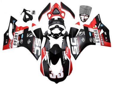 Buy 2015-2020 White Red Matte Black Lucas 33 Ducati 959/1299 Motorcycle Fairings UK