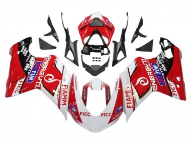 Buy 2011-2014 White Red Glossy Black Ficc Fiamm Ducati 1199 Motorcycle Fairings UK
