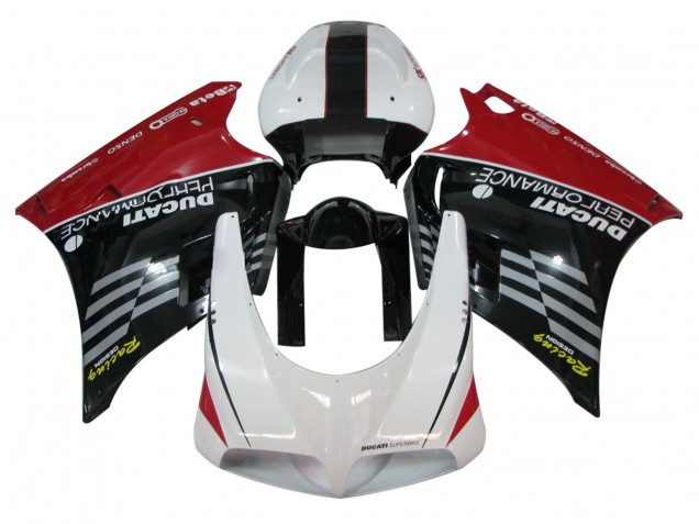 1993-2005 White Red Glossy Black Racing Performance Ducati 748/916/996/998 Motorcycle Fairings UK