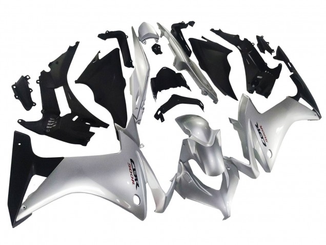 2013-2015 Silver Glossy Black Honda CBR500R Motorcycle Fairing UK
