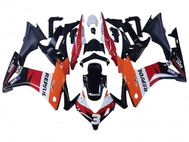 Buy 2013-2015 Orange White Red Glossy Black Repsol 3 Honda CBR500R Motorcycle Fairings UK