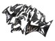 2013-2015 Glossy Black Silver Flame Honda CBR500R Motorcycle Fairings UK