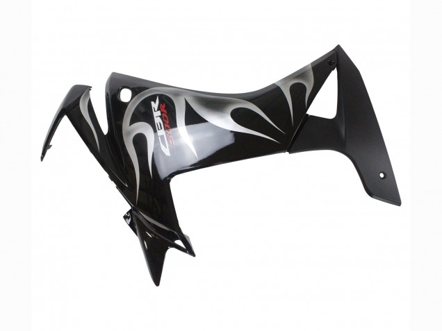 2013-2015 Glossy Black Silver Flame Honda CBR500R Motorcycle Fairings UK
