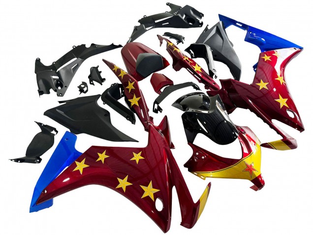 2013-2015 Red Blue Yellow Star Honda CBR500R Motorcycle Fairings UK