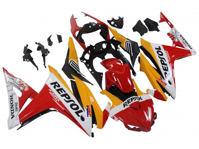 2016-2018 Yellow White Red Repsol HRC Honda CBR500R Motorcycle Fairings UK