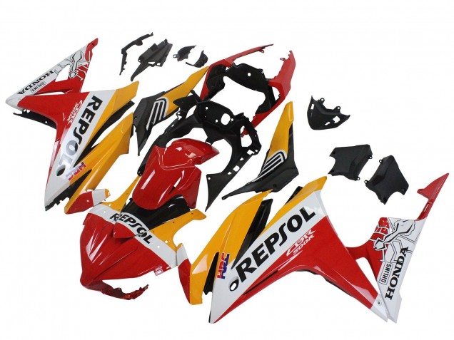 2016-2018 Yellow White Red Repsol HRC Honda CBR500R Motorcycle Fairings UK