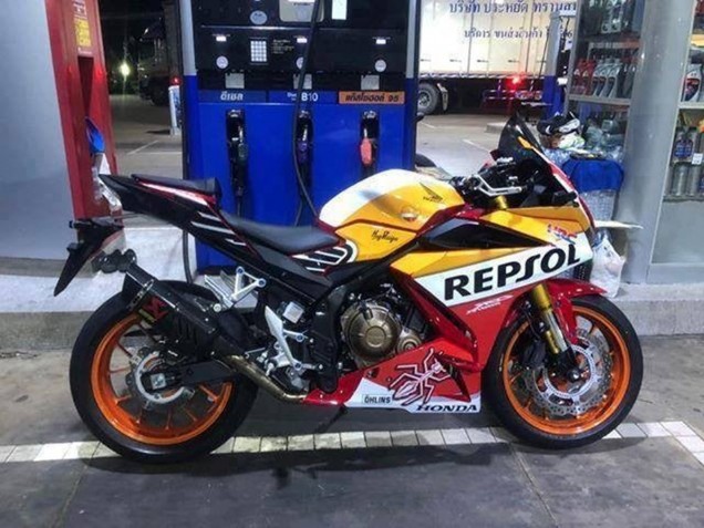 2016-2018 Yellow White Red Repsol HRC Honda CBR500R Motorcycle Fairings UK
