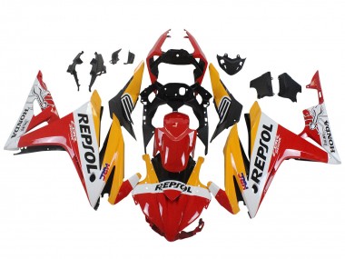Buy 2016-2018 Yellow White Red Repsol HRC Honda CBR500R Motorcycle Fairings UK