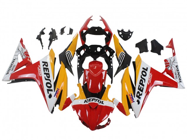 2016-2018 Yellow White Red Repsol HRC Honda CBR500R Motorcycle Fairings UK