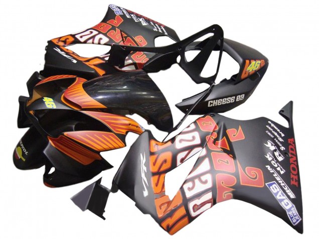 2002-2013 Matte Black Orange Rossi Repsol 46 Honda VFR 800 Motorcycle Fairings UK