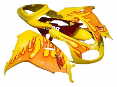 Buy 1998-2003 Yellow with Red Flame Suzuki TL1000R Motorcycle Fairings UK