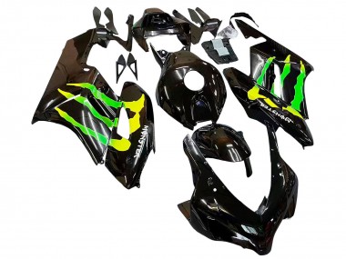 Buy 2004-2005 Glossy Black Yellow Green Monster Honda CBR1000RR Motorcycle Fairings UK