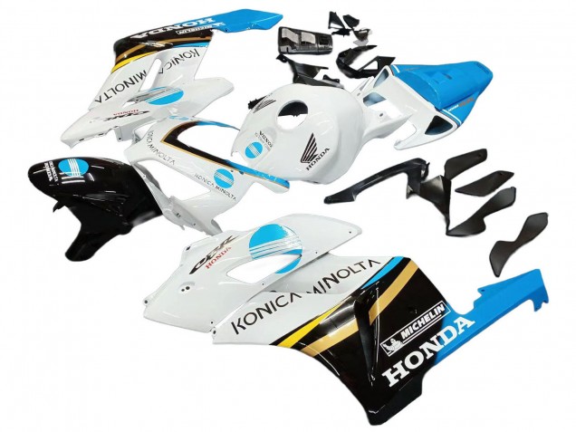 2004-2005 White Light Blue Yellow Black Konica Minolta Honda CBR1000RR Motorcycle Fairings UK