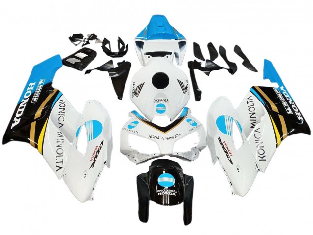 2004-2005 White Light Blue Yellow Black Konica Minolta Honda CBR1000RR Motorcycle Fairings UK
