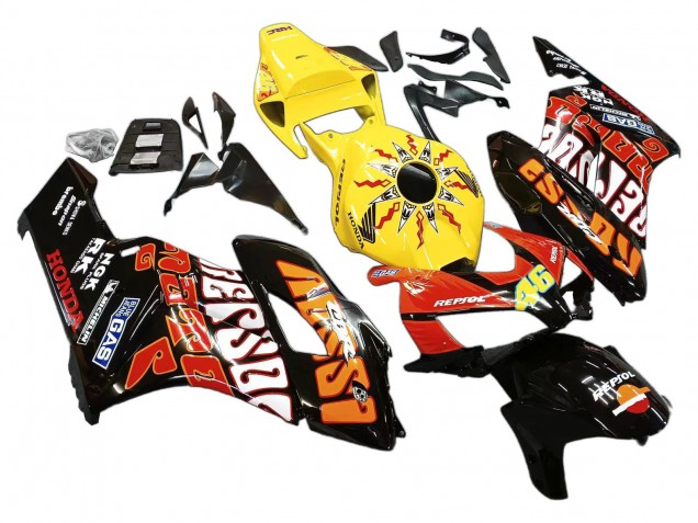 2004-2005 Yellow Orange Glossy Black Repsol Rossi 46 Honda CBR1000RR Motorcycle Fairings UK