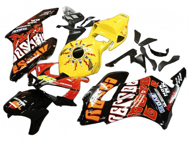 2004-2005 Yellow Orange Glossy Black Repsol Rossi 46 Honda CBR1000RR Motorcycle Fairings UK