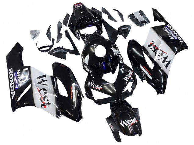 2004-2005 Glossy Black White West Honda CBR1000RR Motorcycle Fairings UK