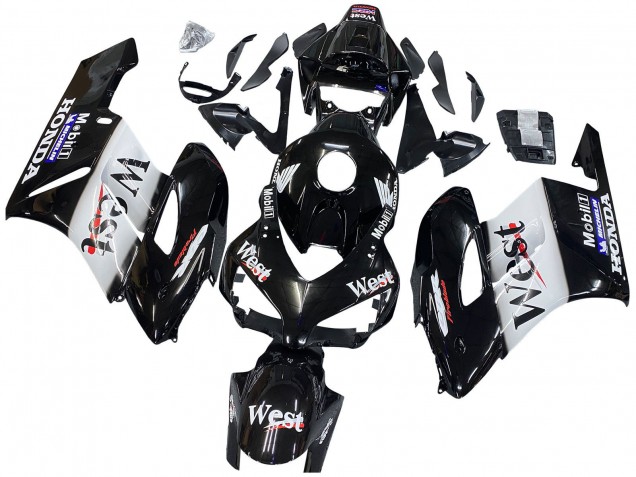 2004-2005 Glossy Black White West Honda CBR1000RR Motorcycle Fairings UK