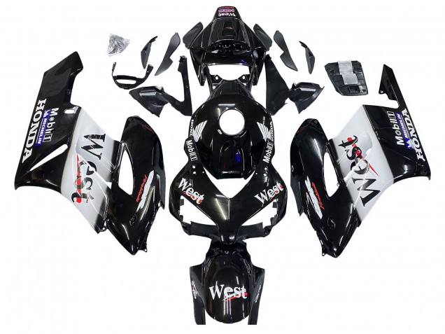 2004-2005 Glossy Black White West Honda CBR1000RR Motorcycle Fairings UK