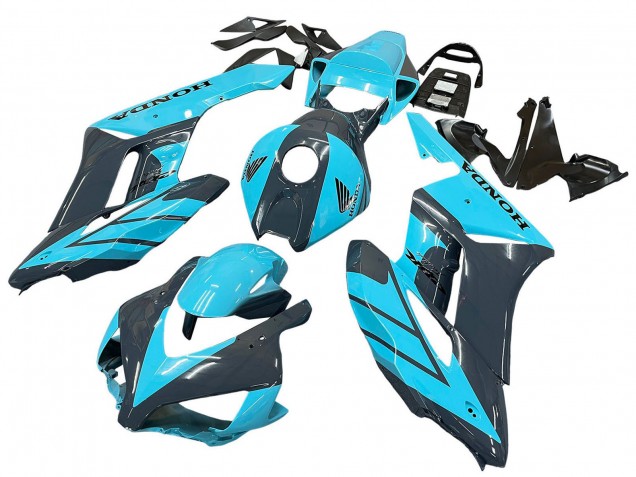 2004-2005 Light Blue Glossy Black Honda CBR1000RR Motorcycle Fairings UK
