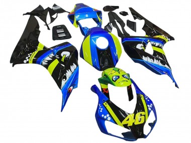 Buy 2006-2007 Blue Fluorescent Green Glossy Black Shark 46 Honda CBR1000RR Motorcycle Fairings UK