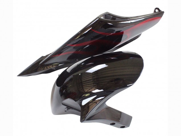 2006-2007 Glossy Black Red Flame Honda CBR1000RR Motorcycle Fairing UK