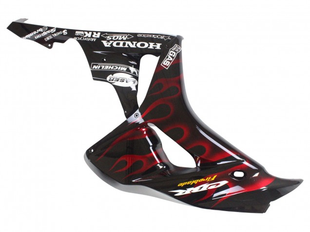 2006-2007 Glossy Black Yellow Red Flame Honda CBR1000RR Motorcycle Fairings UK
