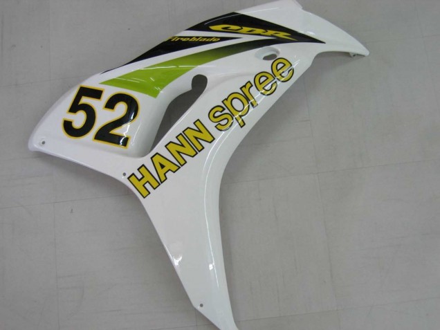 2006-2007 White Green Glossy Black Hannspree 52 Honda CBR1000RR Motorcycle Fairings UK
