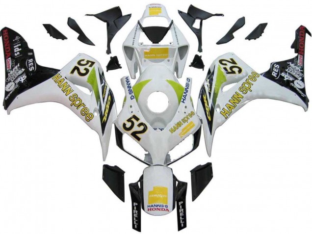 2006-2007 White Green Glossy Black Hannspree 52 Honda CBR1000RR Motorcycle Fairings UK