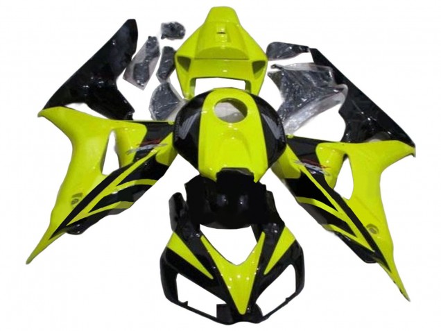 2006-2007 Green Glossy Black Geometric Honda CBR1000RR Motorcycle Fairings UK