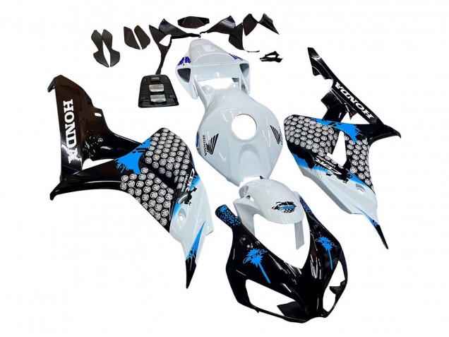 2006-2007 White Blue Glossy Black Honda CBR1000RR Motorcycle Fairing UK