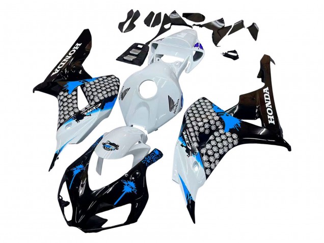 2006-2007 White Blue Glossy Black Honda CBR1000RR Motorcycle Fairing UK