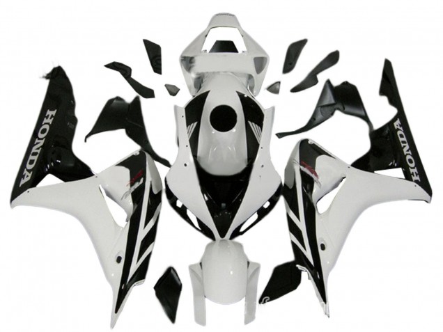 2006-2007 White Glossy Black Honda CBR1000RR Motorcycle Fairing Kits UK
