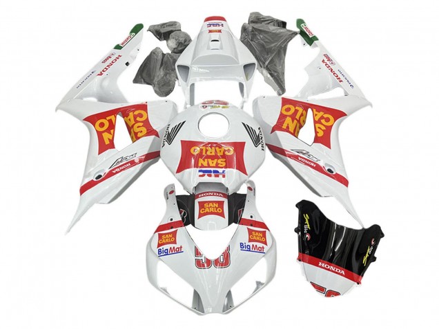 2006-2007 White Red San Carlo Honda CBR1000RR Motorcycle Fairings UK