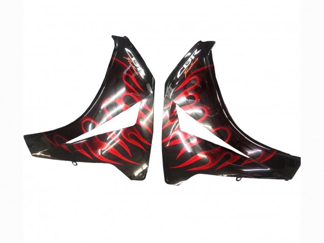 2008-2011 Glossy Black Red Flame Honda CBR1000RR Motorcycle Fairing UK