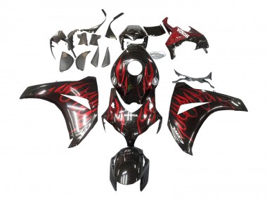 Buy 2008-2011 Glossy Black Red Flame Honda CBR1000RR Motorcycle Fairing UK