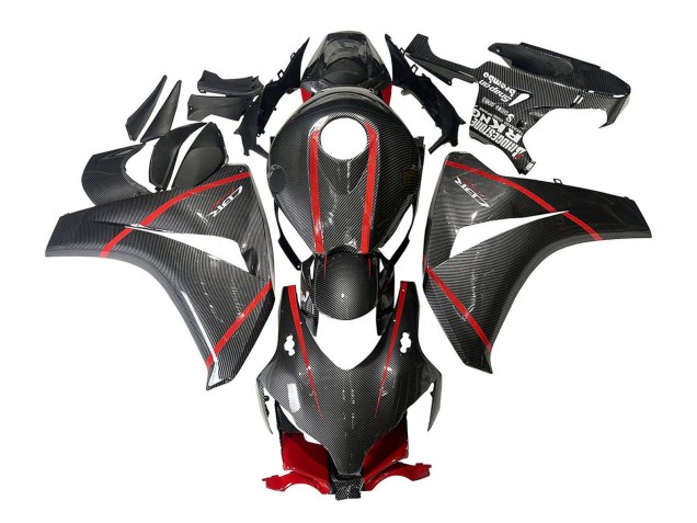 2008-2011 Black Carbon Fiber Red Honda CBR1000RR Motorcycle Fairings UK