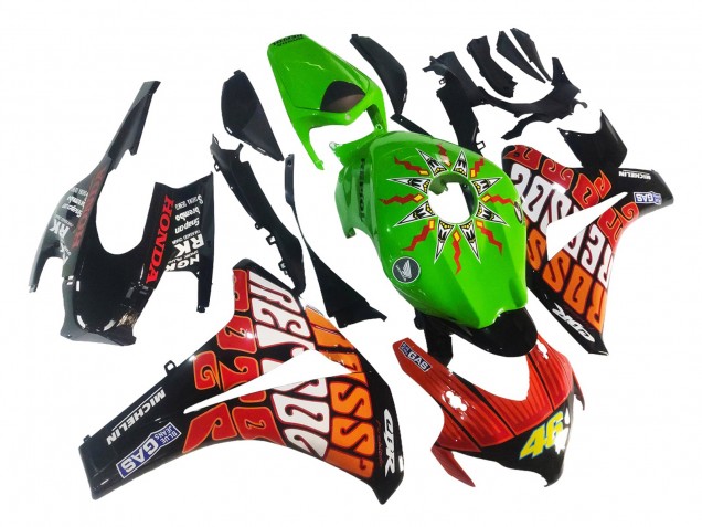 2008-2011 Green Orange Glossy Black Rossi Michelin 46 Honda CBR1000RR Motorcycle Fairings UK